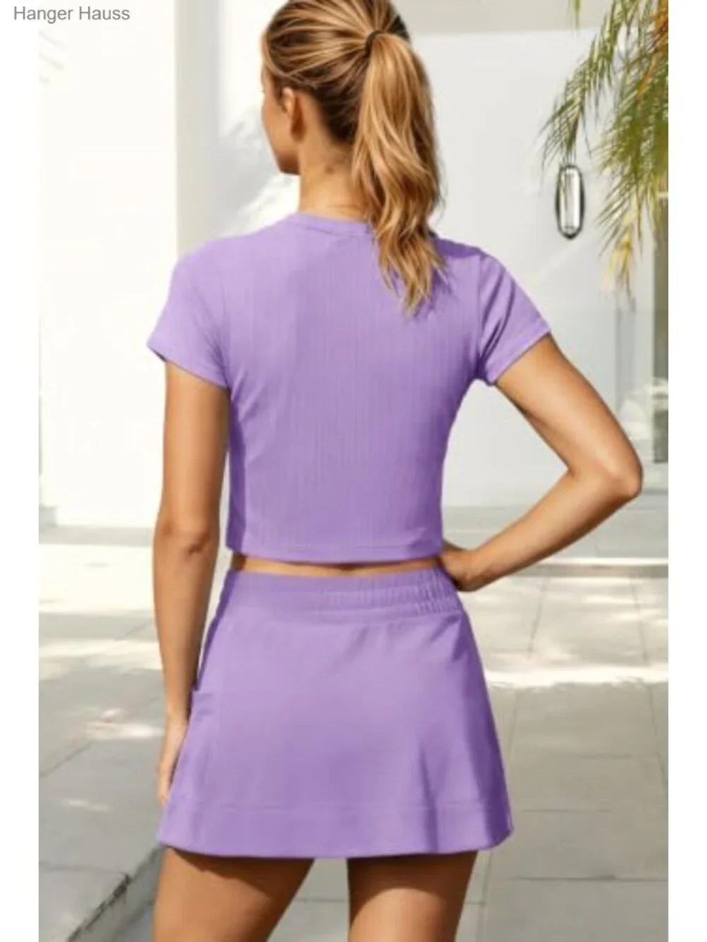 Women's 2 Piece Tennis Skirt Set Athletic Skort with Pockets